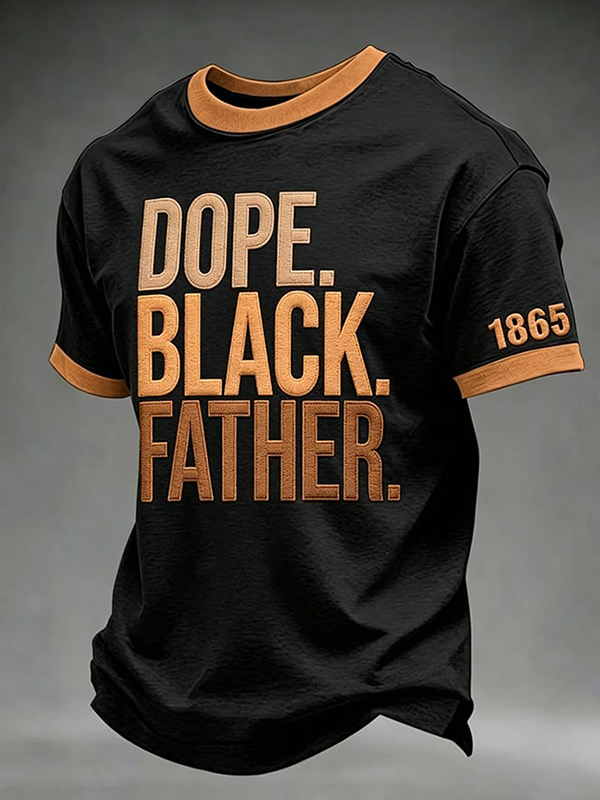 Men's Dope Black Father Print Casual T-Shirt