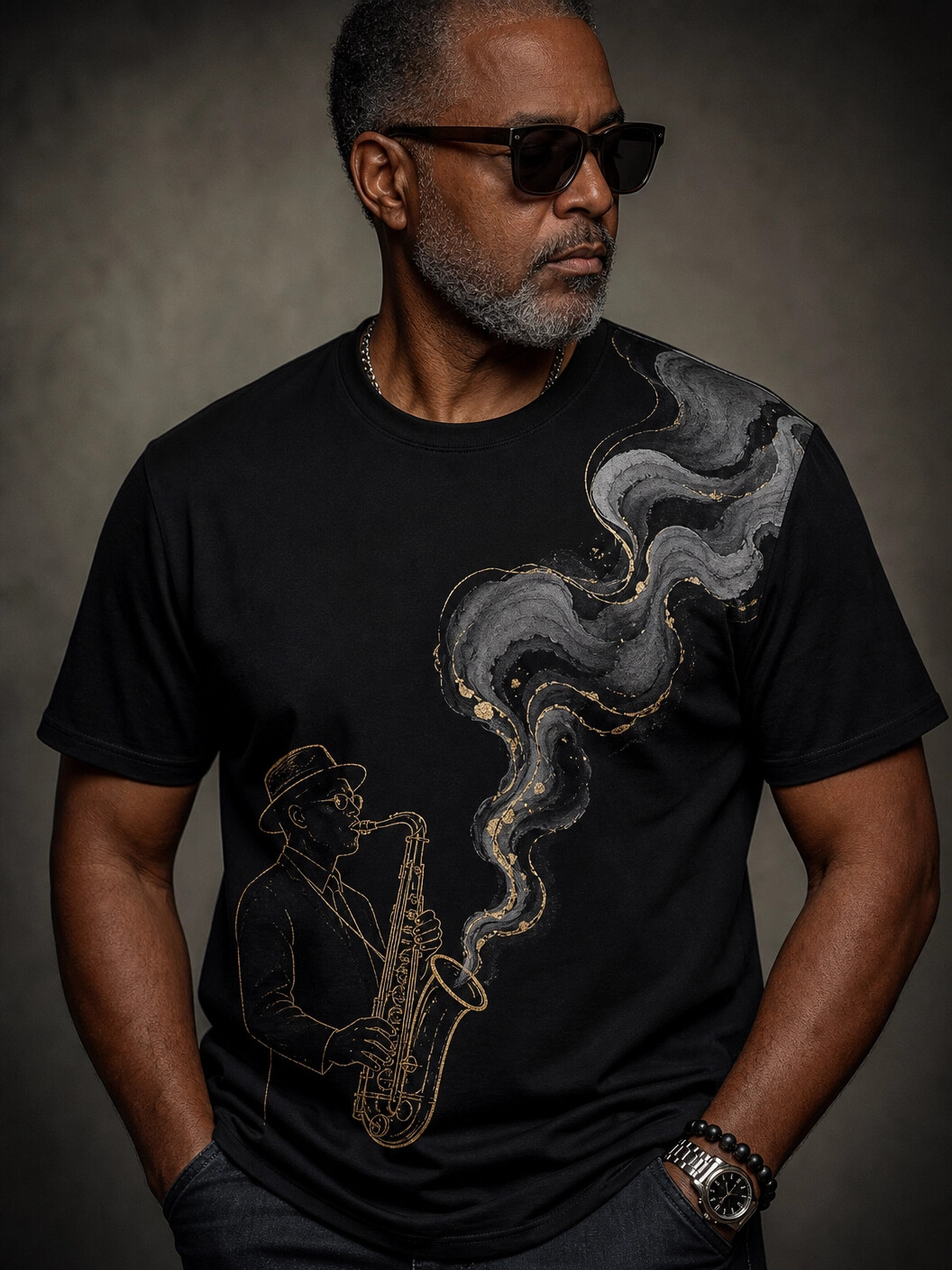 Men's Fun Jazz Art Print T-Shirt