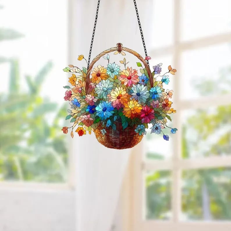 🔥LAST DAY 50% OFF - 💐 Art Flower Basket Pendant 🏡