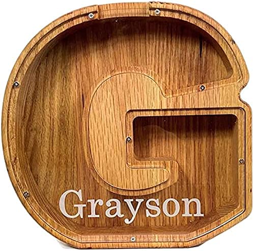 🔥 Last Day 40% OFF – Customize Letter Piggy Bank-Wood Gift For Kids