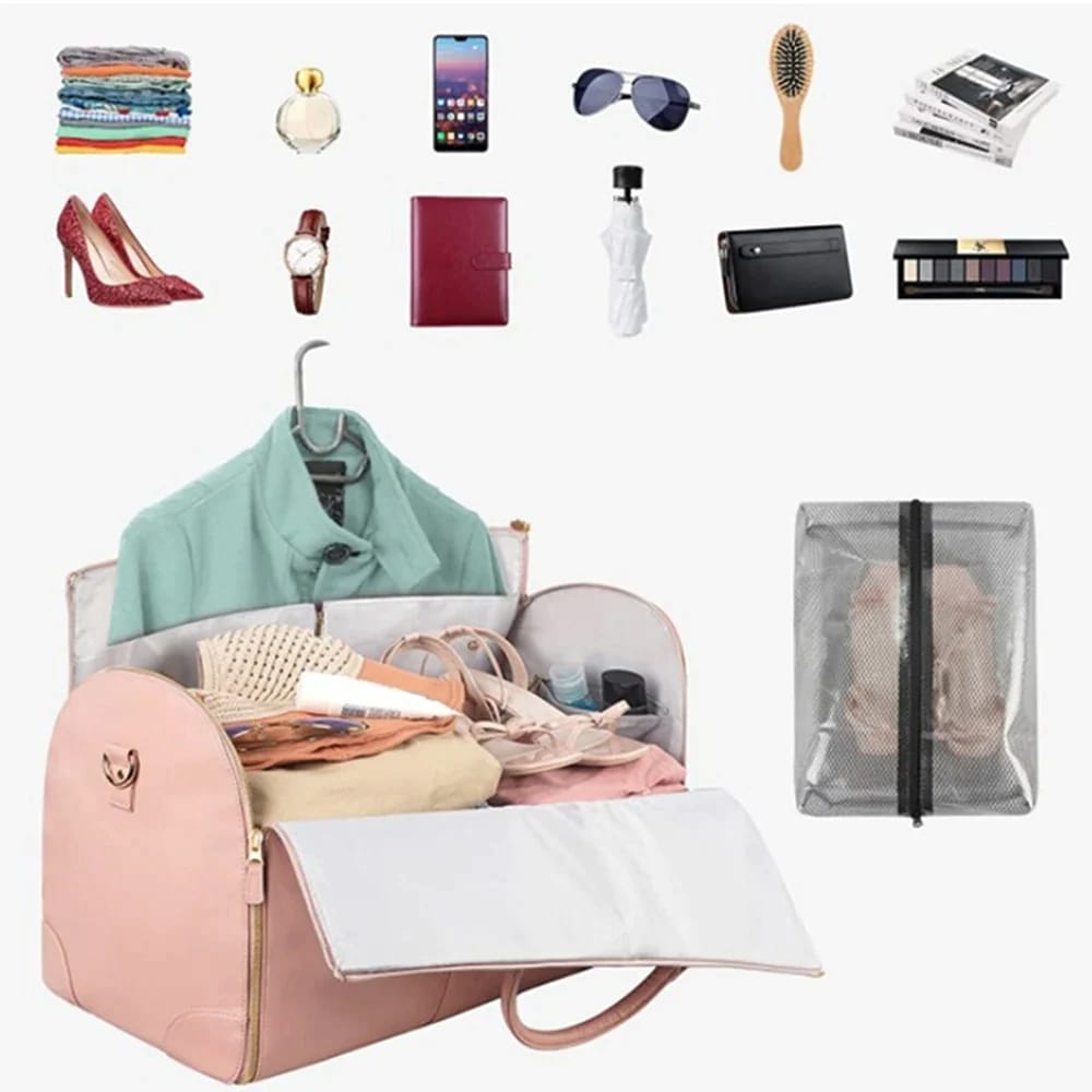 VoyageVault (Versatile Fashion Large PU Folding Suit Storage Bag for Women) – Last Day Sale Off 60%