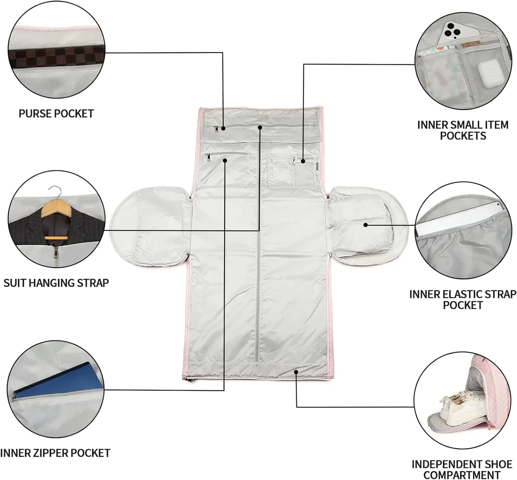 VoyageVault (Versatile Fashion Large PU Folding Suit Storage Bag for Women) – Last Day Sale Off 60%