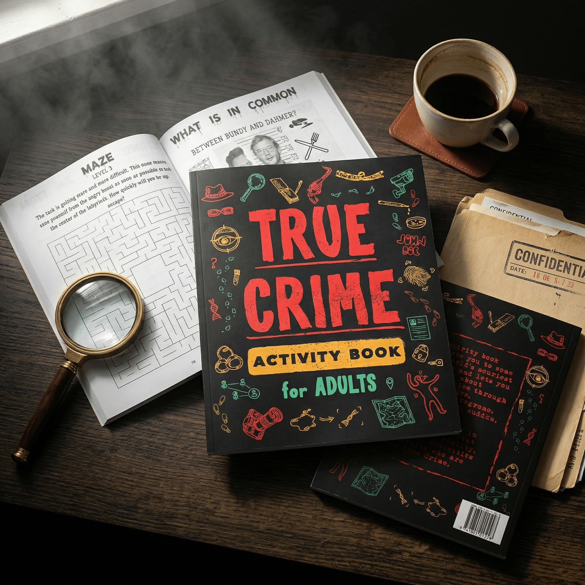📚️True Crime Activity Book And Perfect Gift For Adults