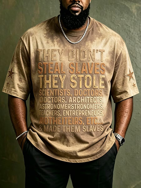 Men's Black History Month Motto Print Casual T-Shirt