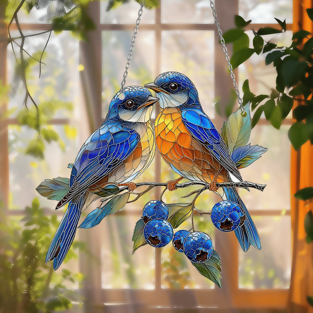🔥LAST DAY 50% OFF - 🐦💙Bluebirds Suncatcher Ornament
