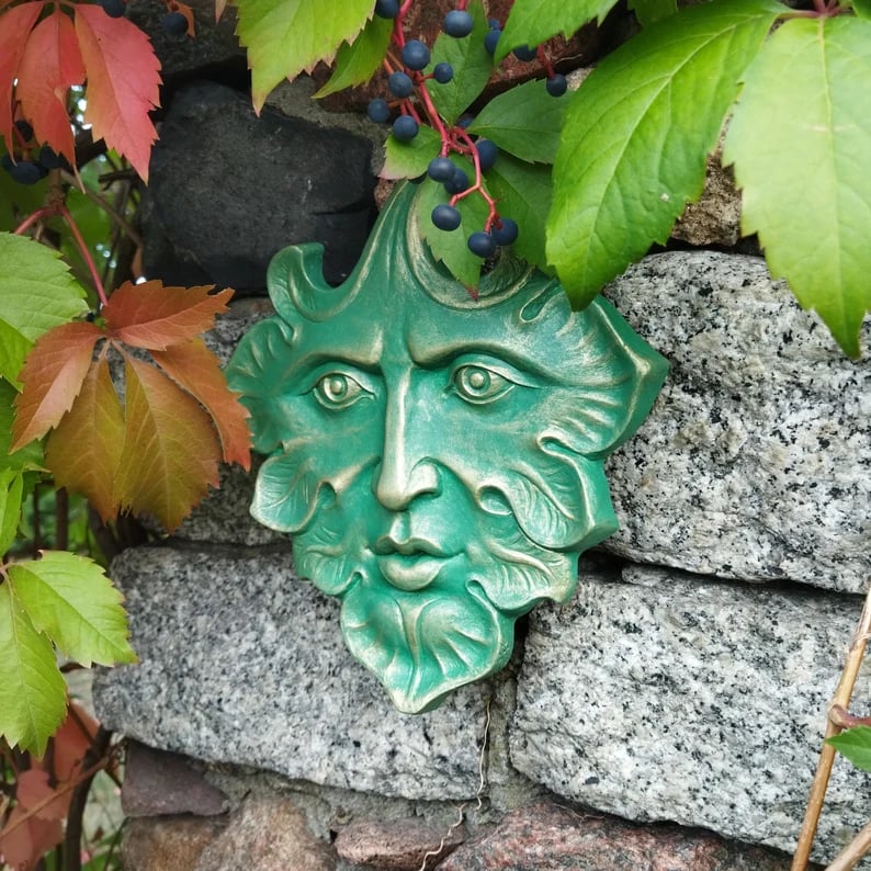 ☘️Green Leaf Man wall art sculpture home garden decoration