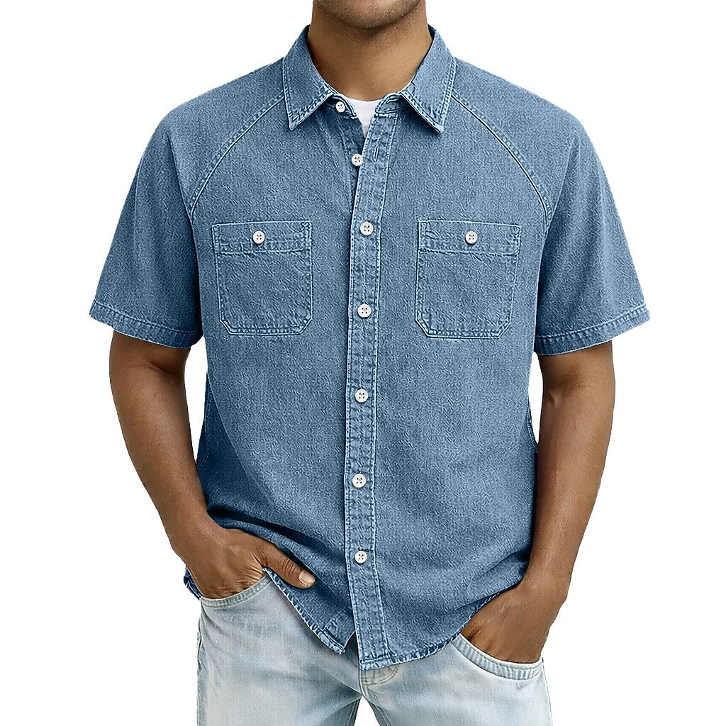 **Freedom Tee: 100% Cotton Breathable Shirt - Perfect for 4th of July Celebrations** - Light Blue L