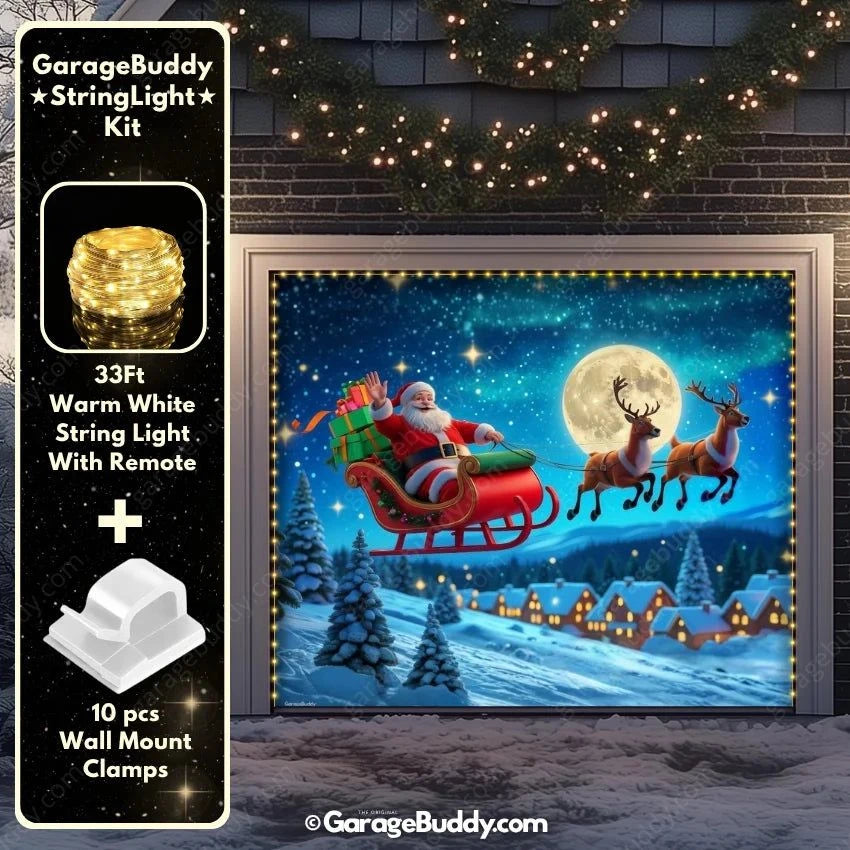 Garage Buddy | Santa's Flight | Christmas Garage Door Cover