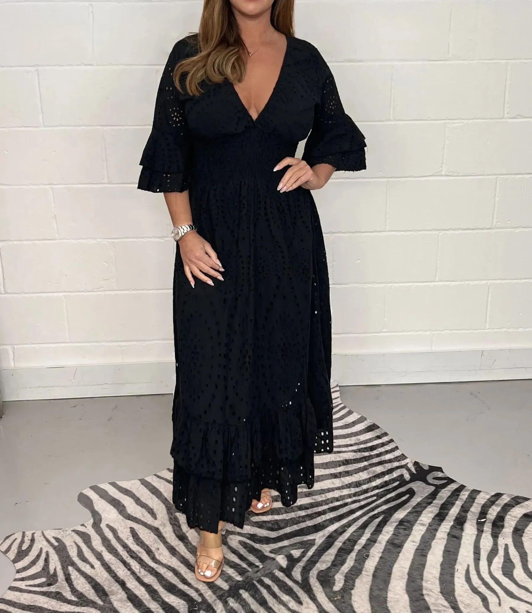 🔥🔥🔥🔥(Hot Sales) GORGEOUS EMBROIDERY ANGLAISE DRESS(Both Midi & Long Version)