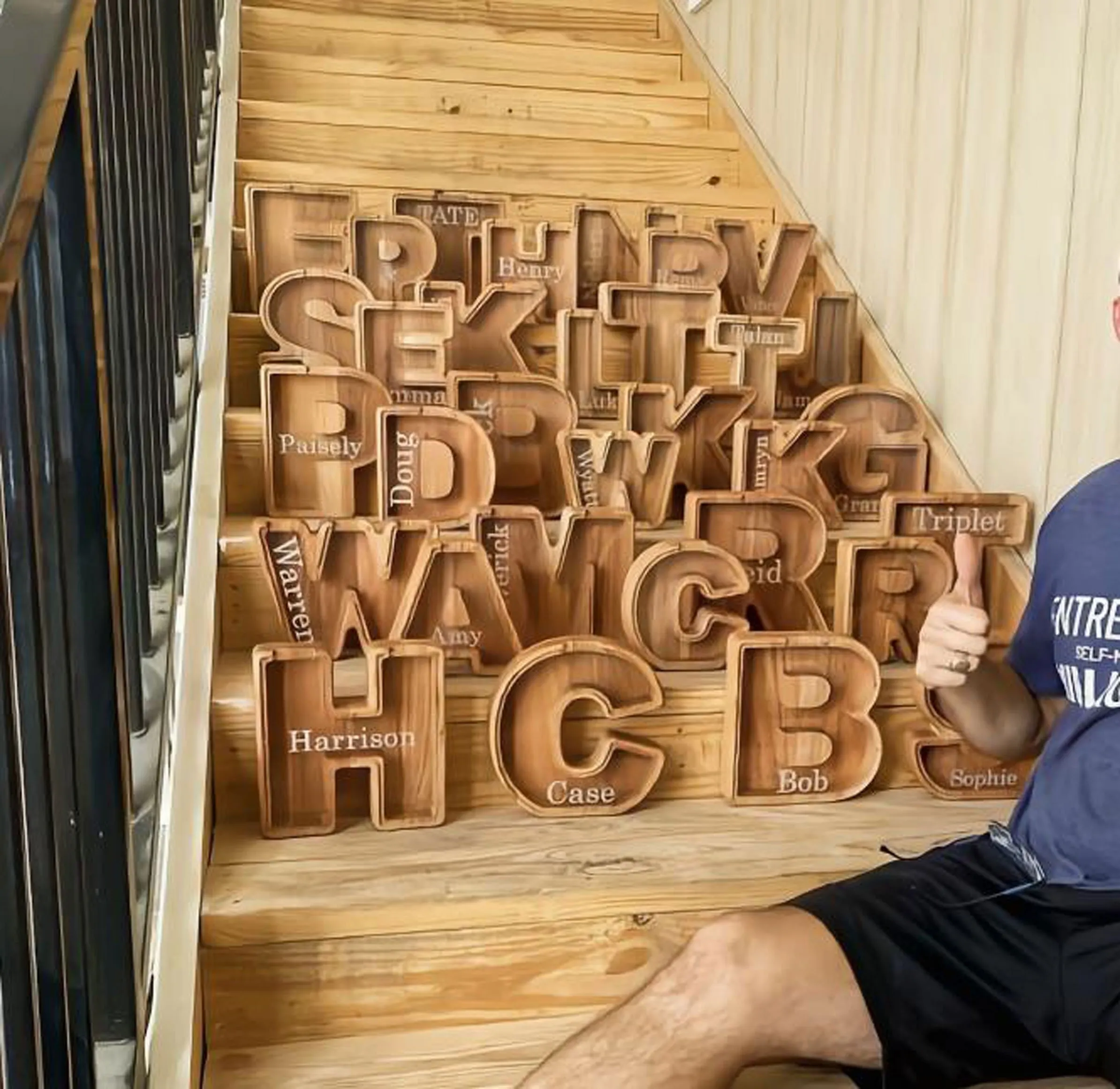 Large Wooden Kids Letter Piggy Bank | Best Christmas Gift🎁