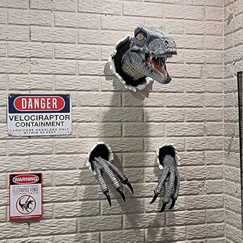 🔥Hot Sale - 🦖3D Wall Mount Dinosaur Bust Sculpture🌟