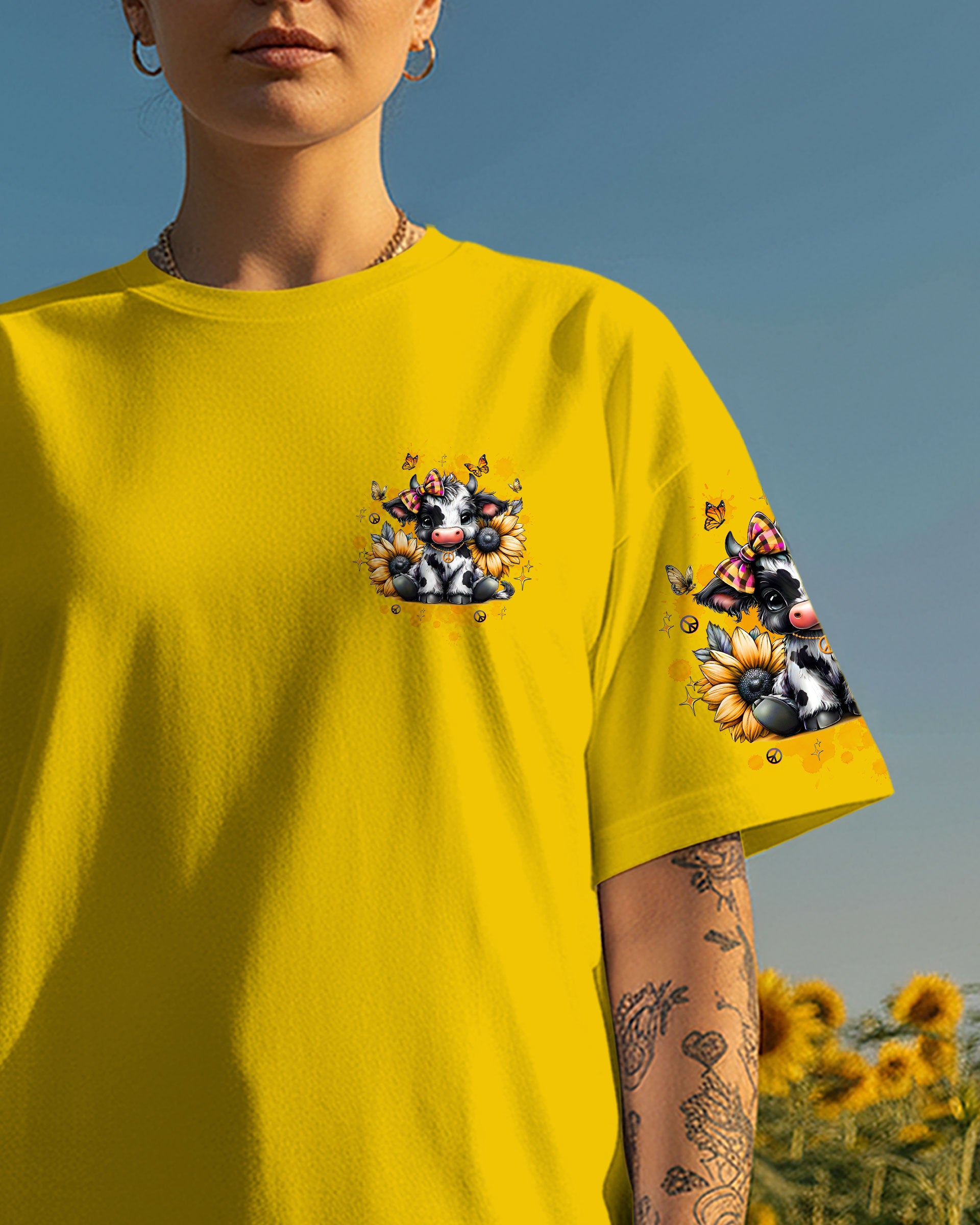 I'M NOT A HOT MESS COW SUNFLOWER ALL OVER PRINT - TLTW3110253