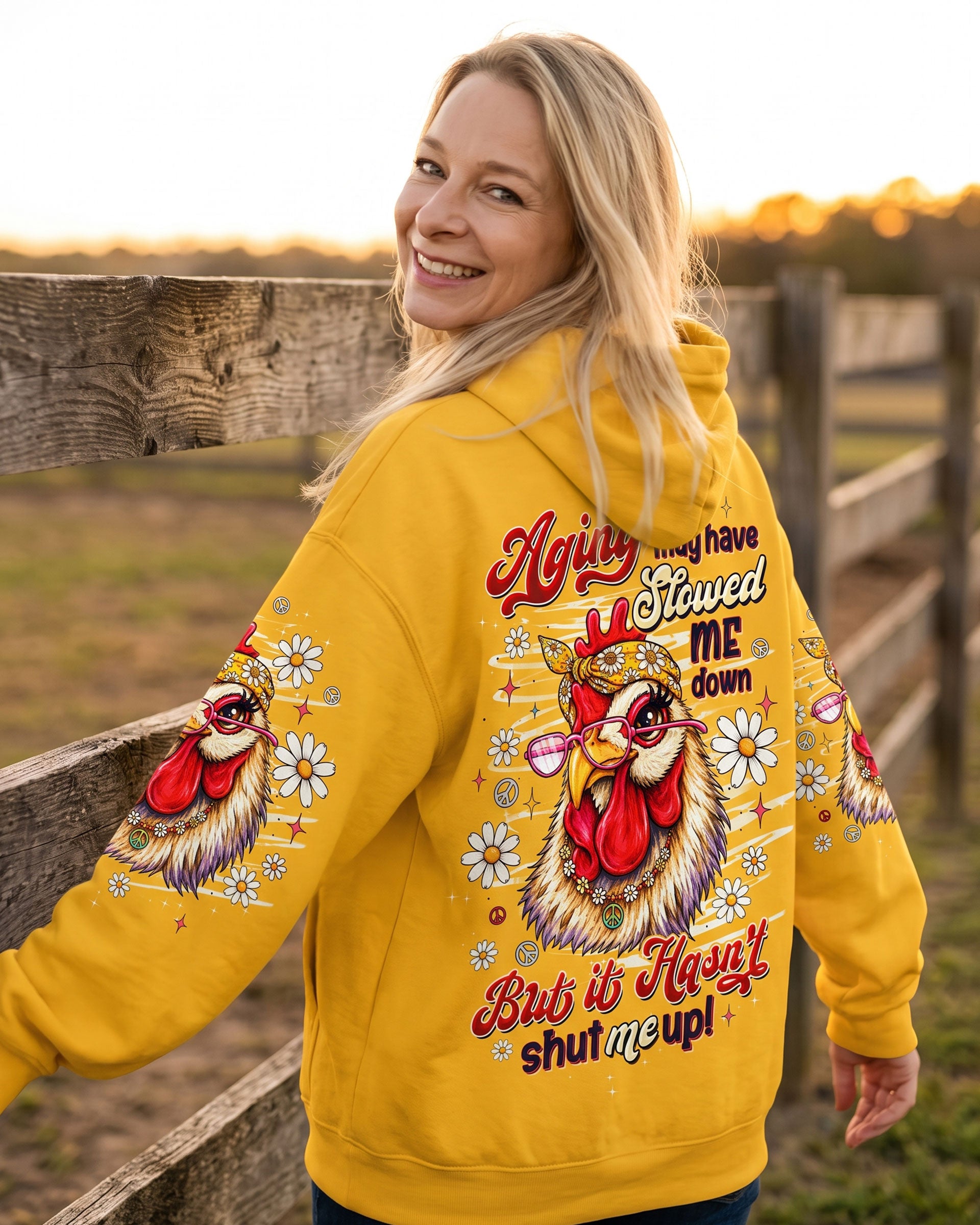 AGING MAY HAVE SLOWED ME DOWN CHICKEN ALL OVER PRINT - TLTW2506265