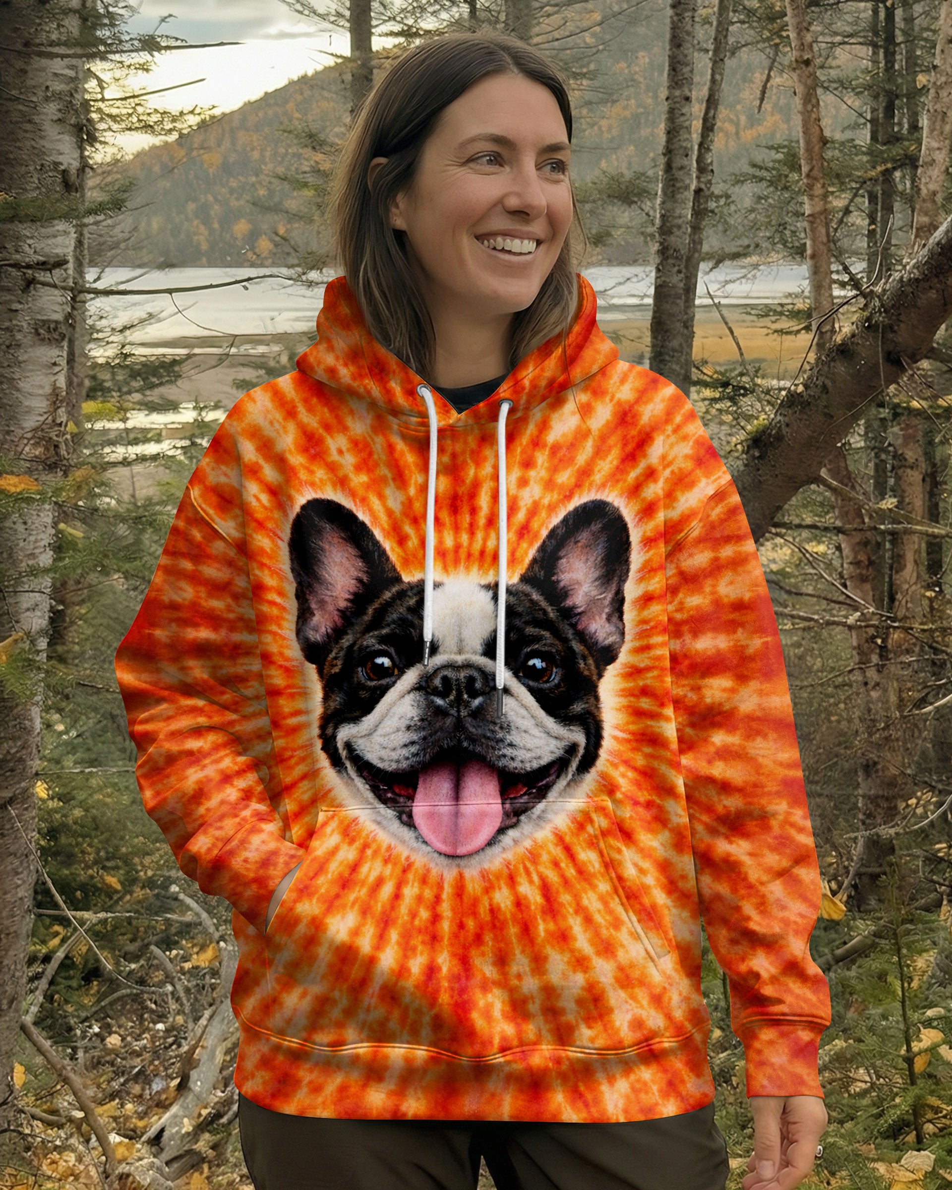 FRENCH BULLDOG ORANGE SWIRL ALL OVER PRINT - TLTW0603263