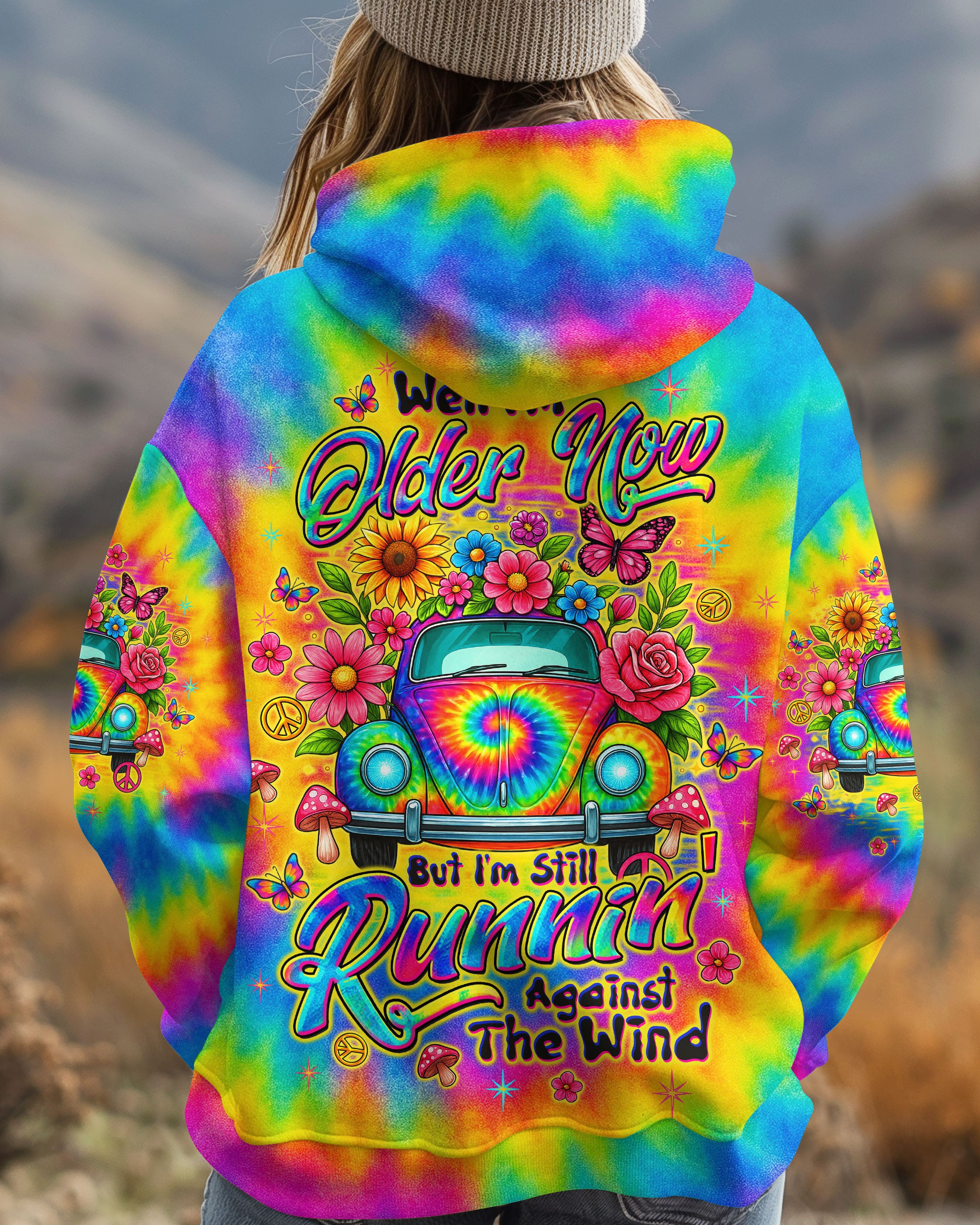 RUNNING AGAINST THE WIND CAR TIE DYE ALL OVER PRINT - TLTW1009253