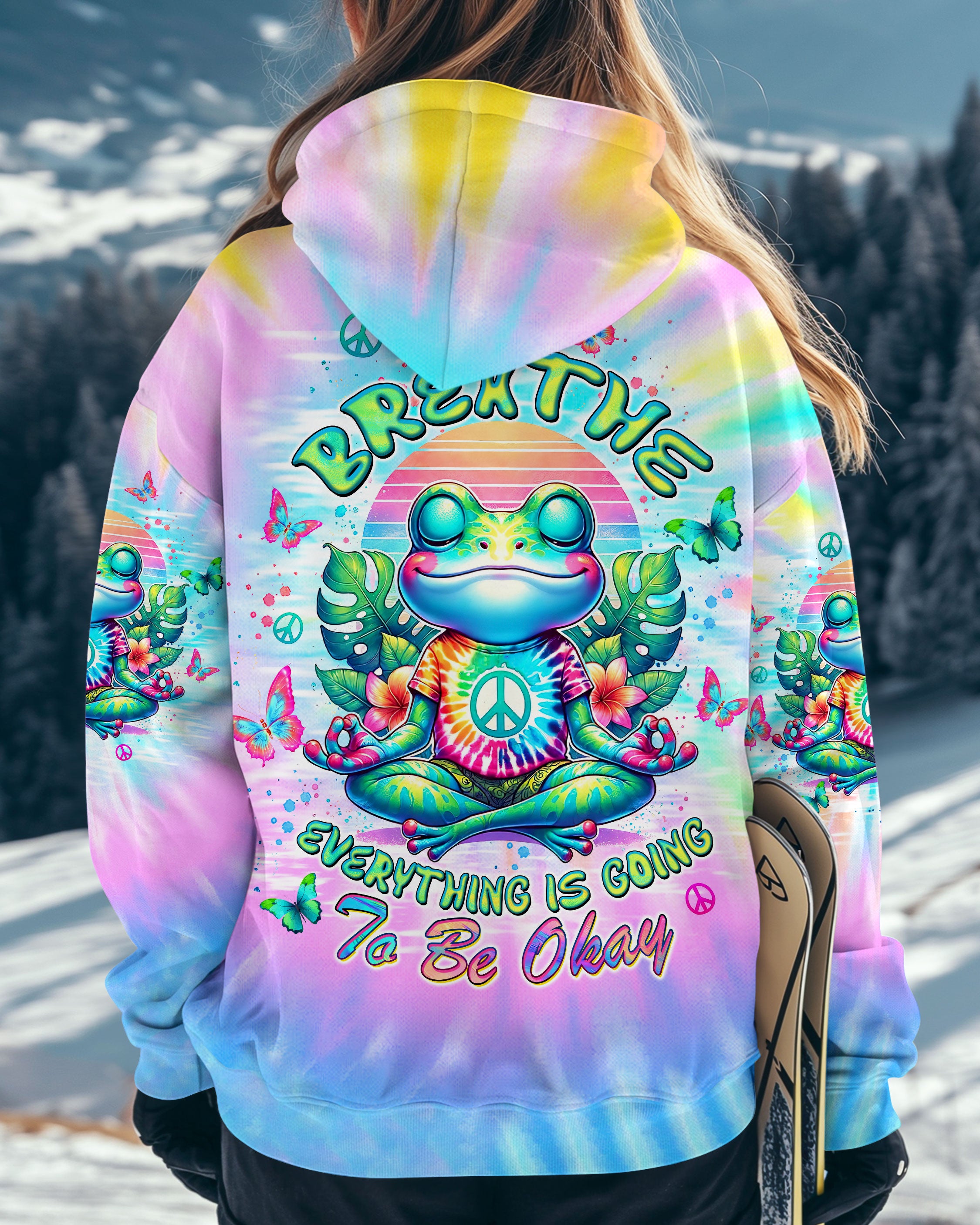 JUST BREATHE FROG TIE DYE ALL OVER PRINT - TLTW2907253