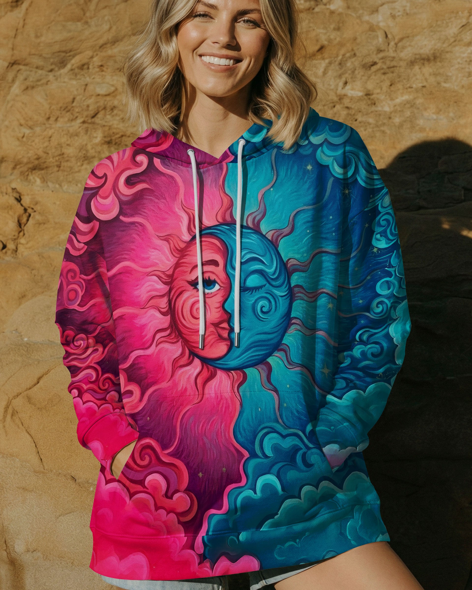 HIPPIE SUN MOON ART ALL OVER PRINT - TLTW1012251