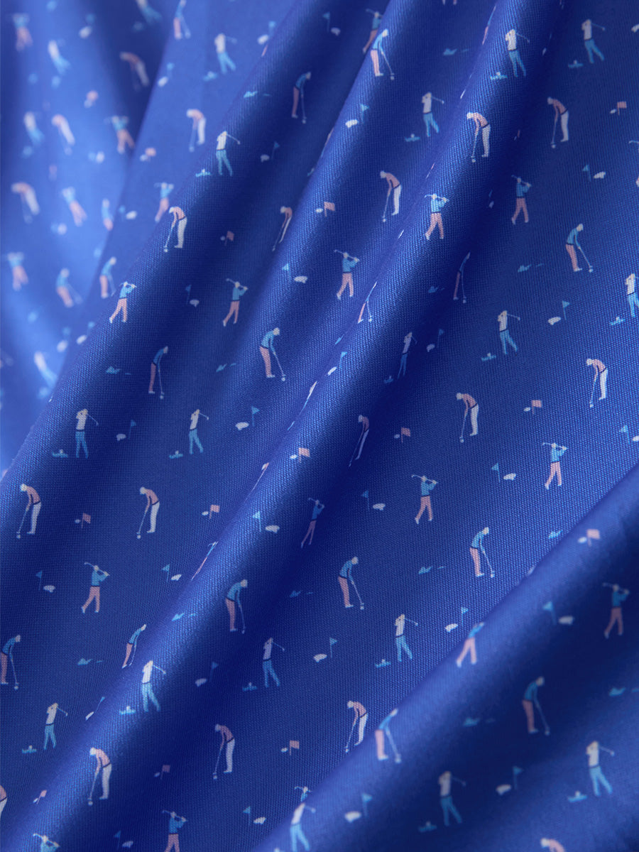 Swing in Style: 4-Way Stretch Performance Printed Golf Polo