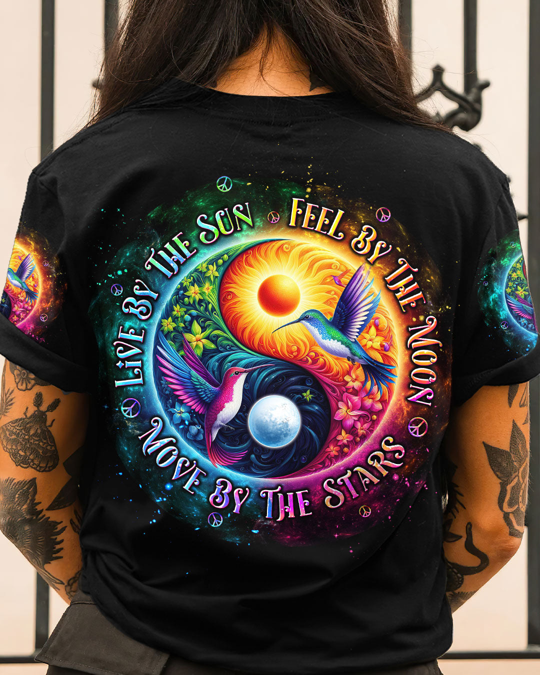LIVE BY THE SUN YINYANG HUMMINGBIRD ALL OVER PRINT - TLTW3107245