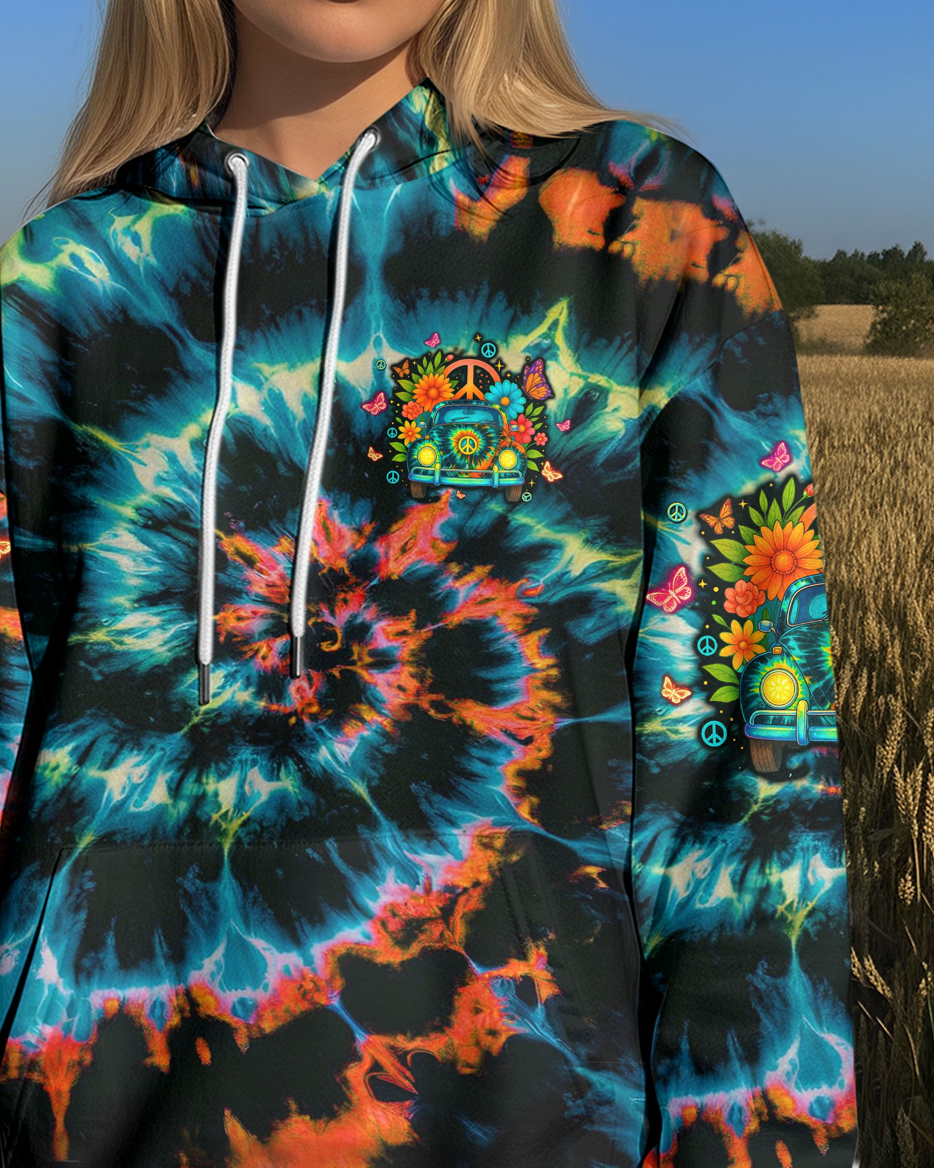RUNNING AGAINST THE WIND CAR TIE DYE ALL OVER PRINT - TLTW3010253