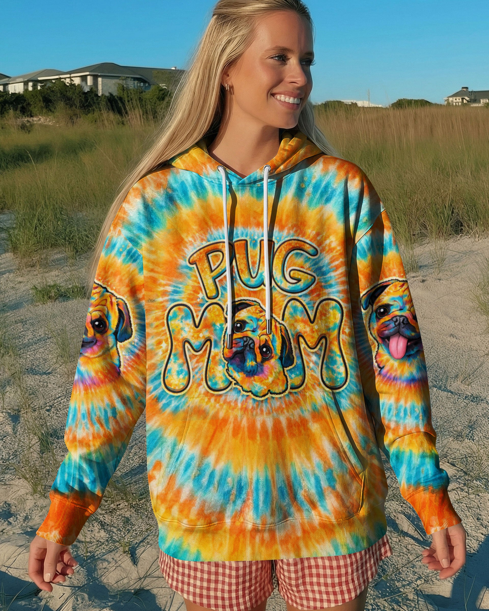 PUG MOM DOG  SWIRL ALL OVER PRINT - TLTW2702263