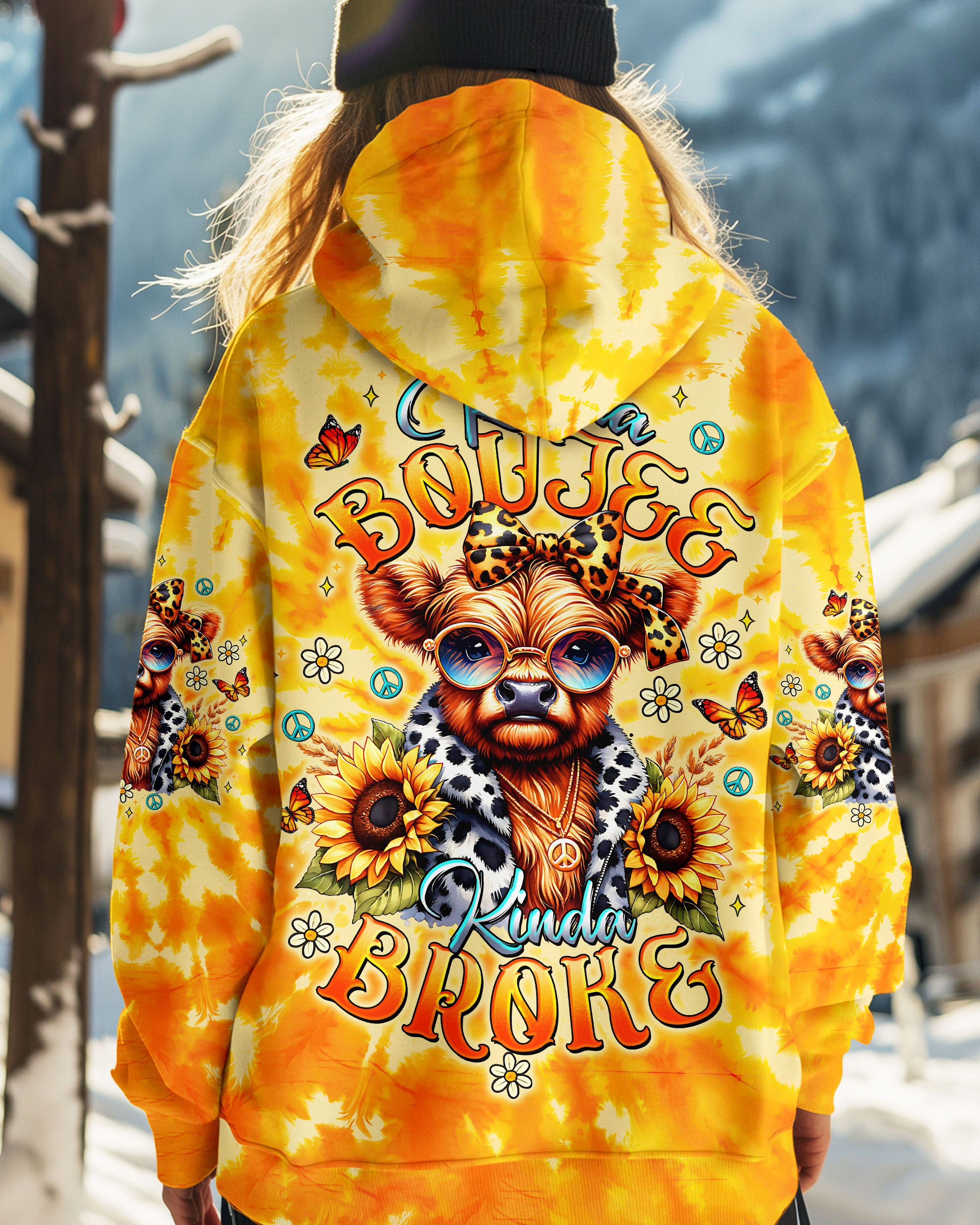 KINDA BOUJEE KINDA BROKE COW ALL OVER PRINT - TLTW1507253