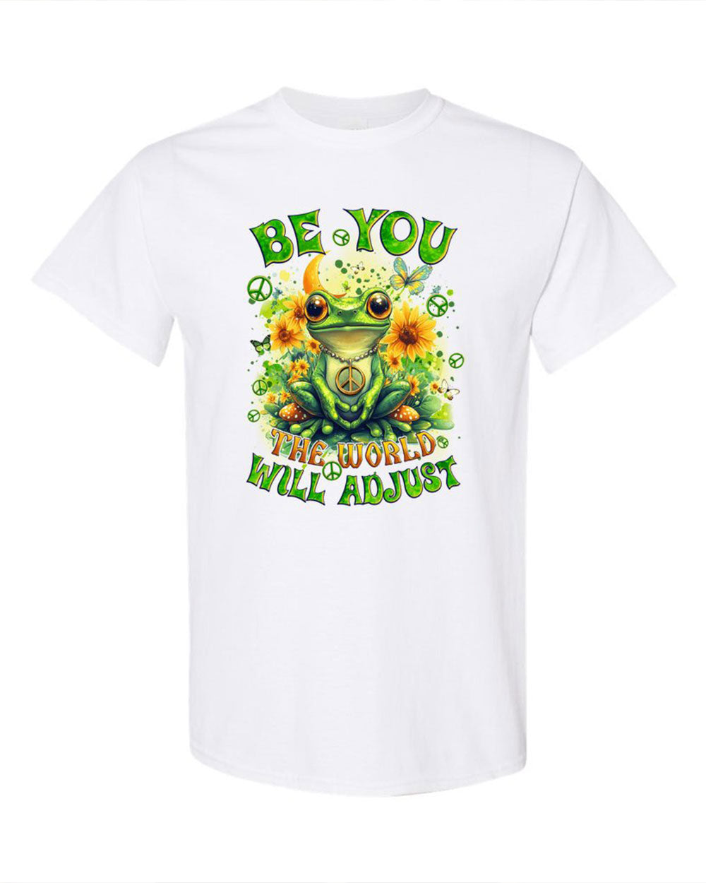 BE YOU THE WORLD WILL ADJUST FROG TIE DYE COTTON SHIRT - TYQY0401254