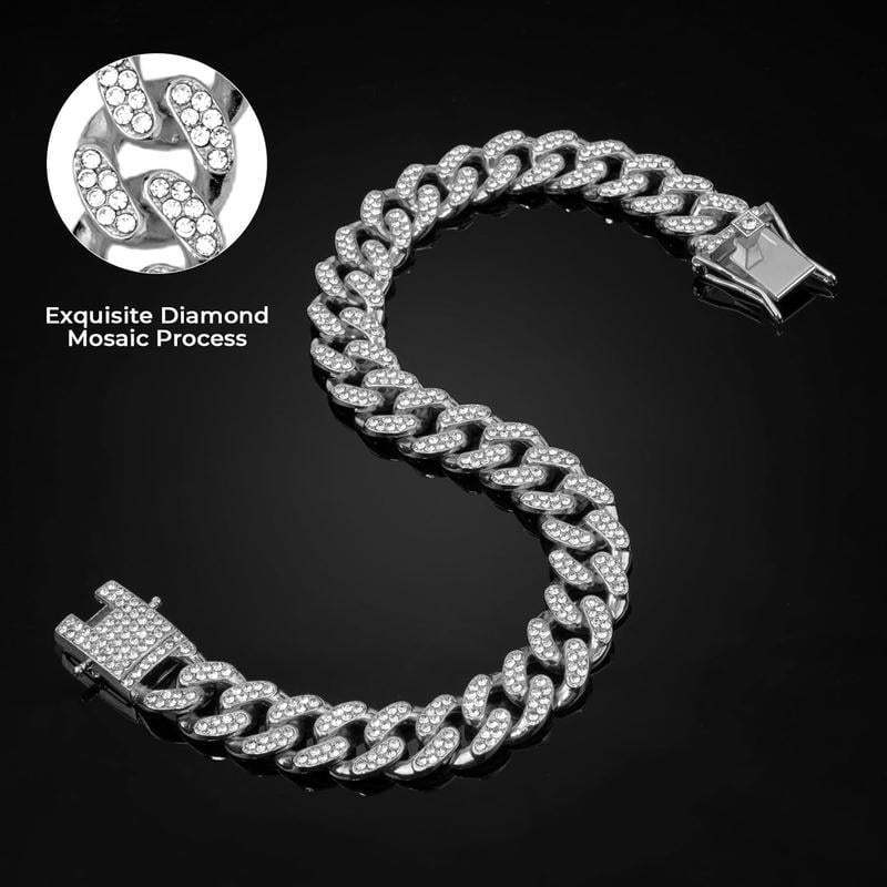🔥Dog Chain Collar Dog Necklace Diamond Cuban Link Dog Collar