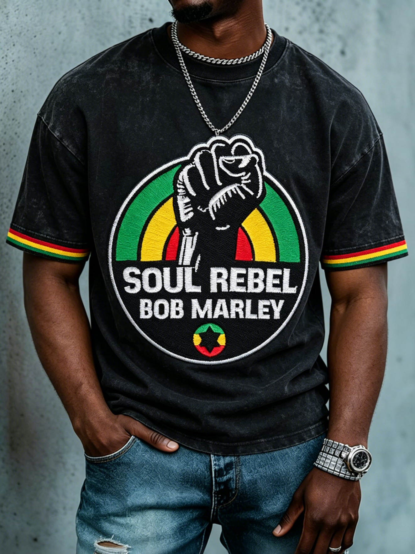 Men's Juneteenth Soul Rebel Print Casual T-Shirt