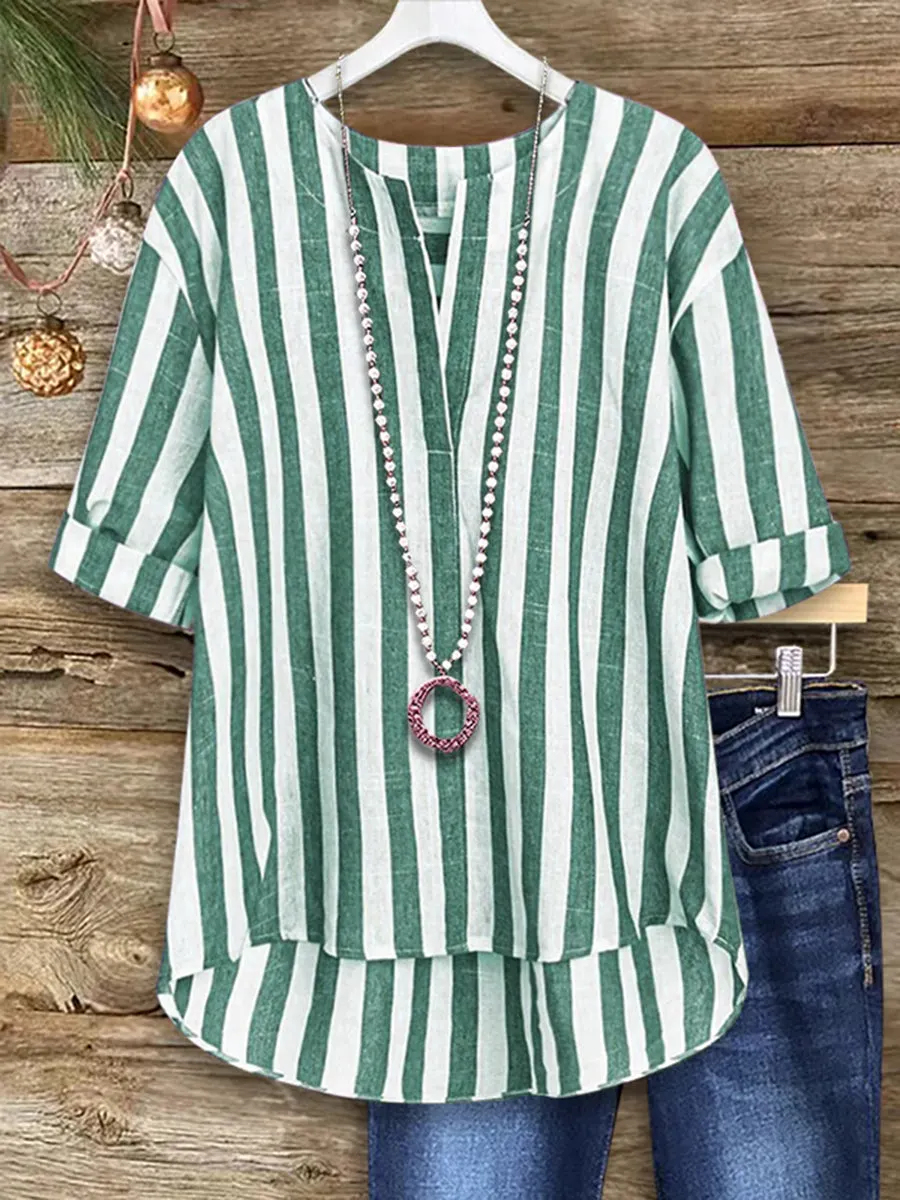 Women's Two-tone Striped Top