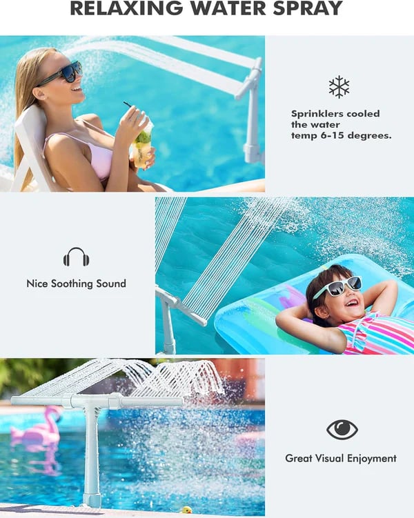 Adjustable Sprinkler Fountain for Above Ground/Inground Pool