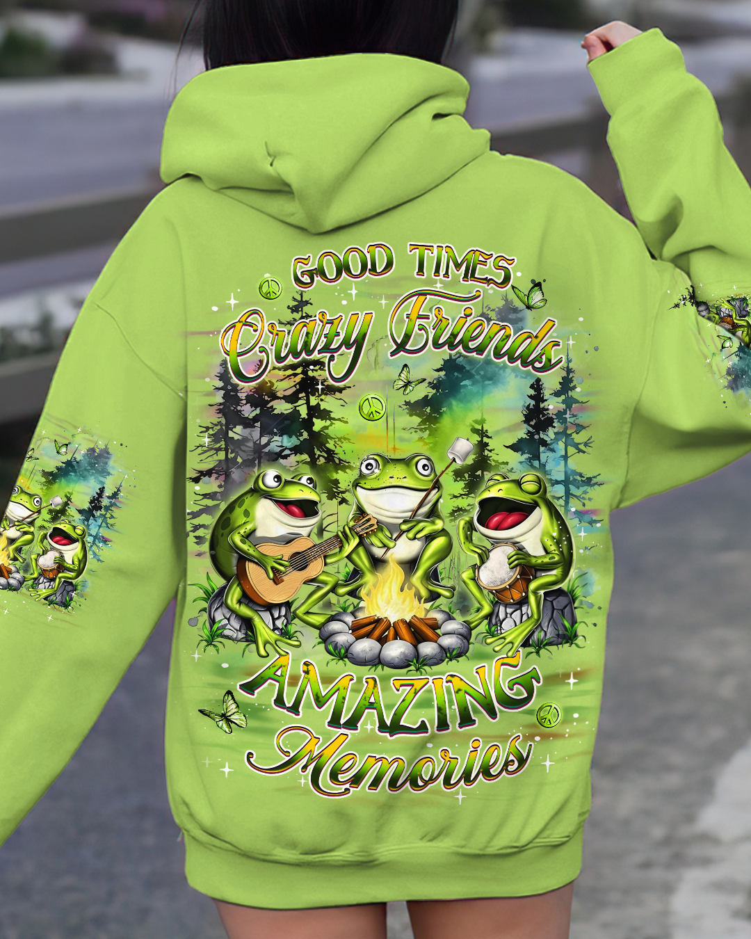 GOOD TIMES CRAZY FRIEND FROG ALL OVER PRINT - YHDU3012241