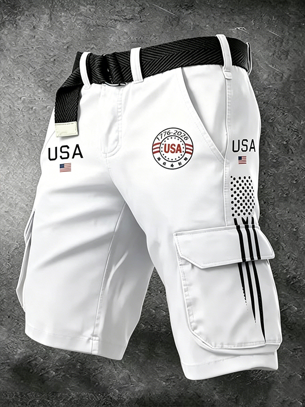 Men's USA 1776-2026 Patriotic Art Print Casual Shorts