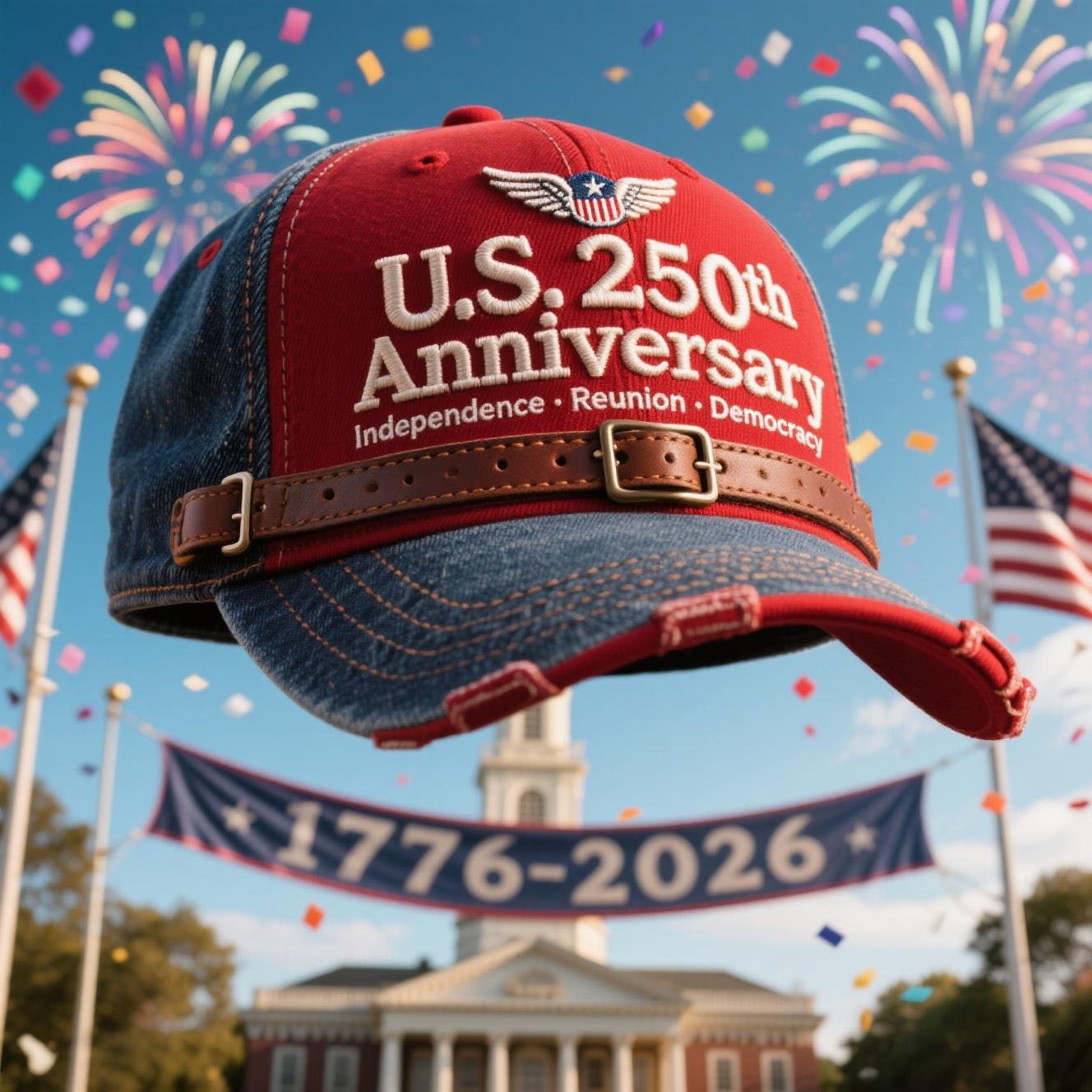 🏆#1 Bestselling- 🔥U.S. 250th Anniversary Retro Washed Cap