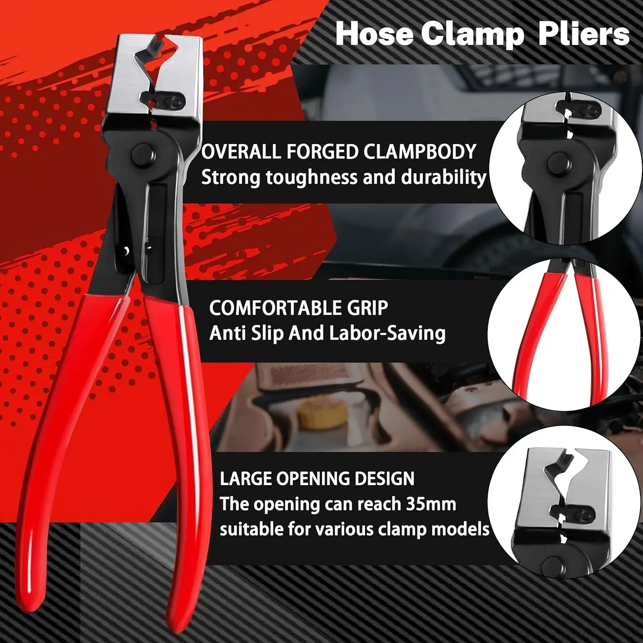5-piece automotive electrical disconnect tool set — high carbon steel 60° connector separator, hose clamp pliers, hose removal tools, terminal removal tools, includes portable storage bag, Father’s Day gift
