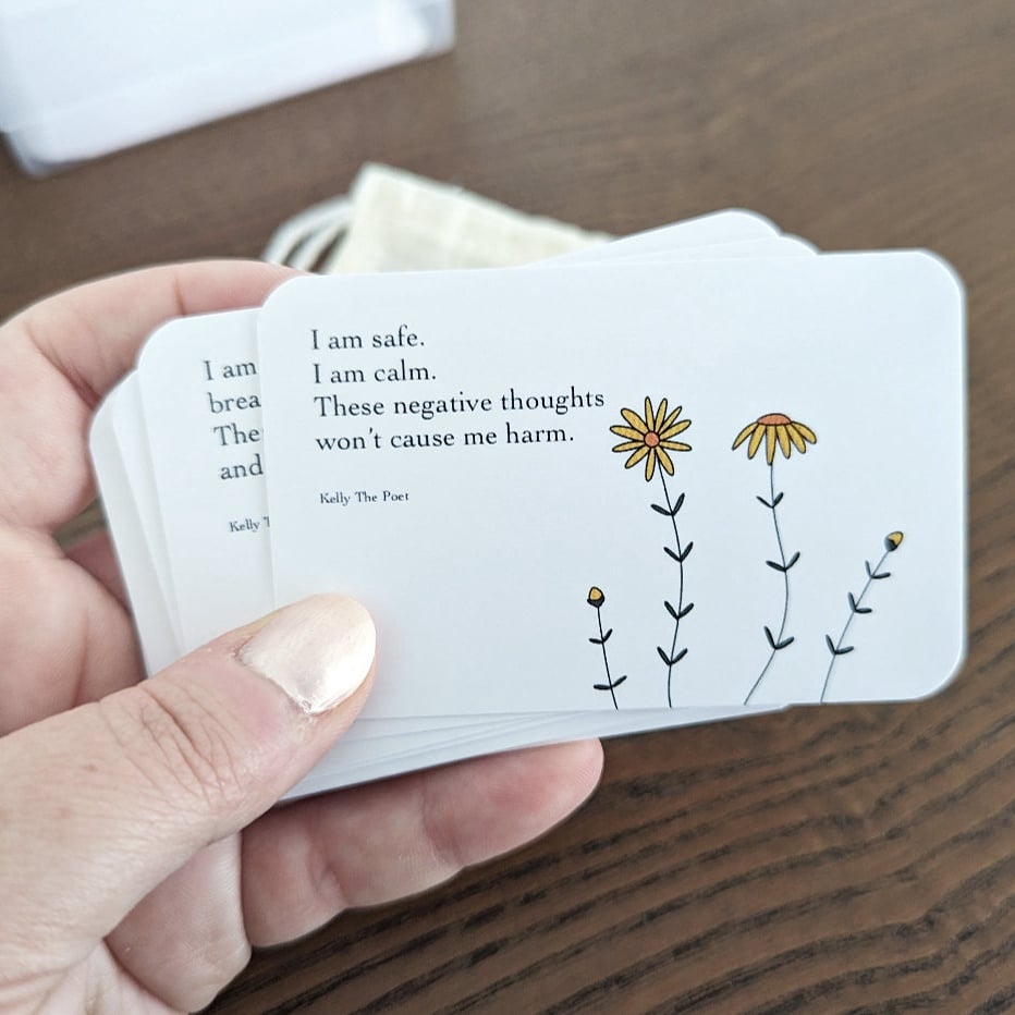 DJIWJDCDA Anxiety Affirmations Card Pack - Positive Quotes