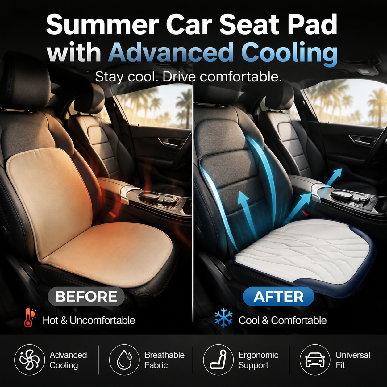 Summer Car Seat Pad With Advanced Cooling