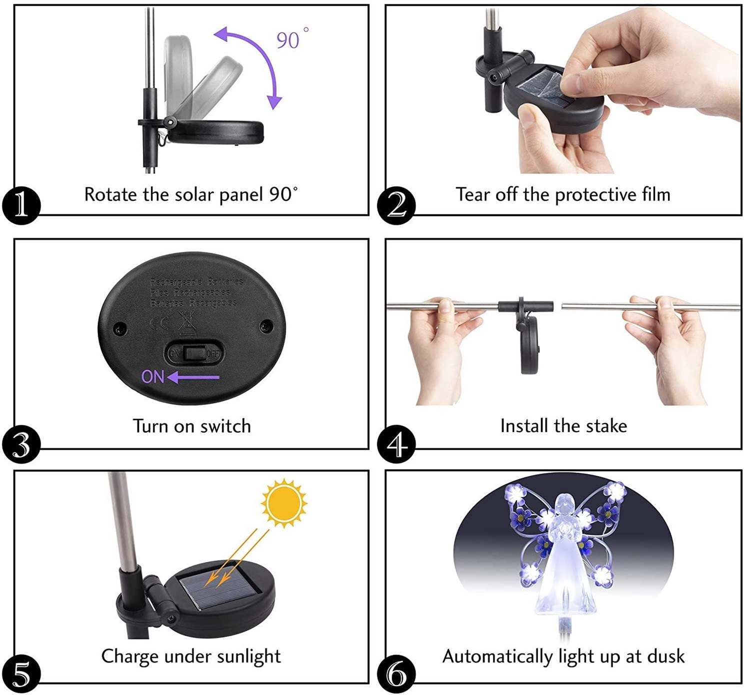 Crafsouvent Waterproof Solar Angel lights