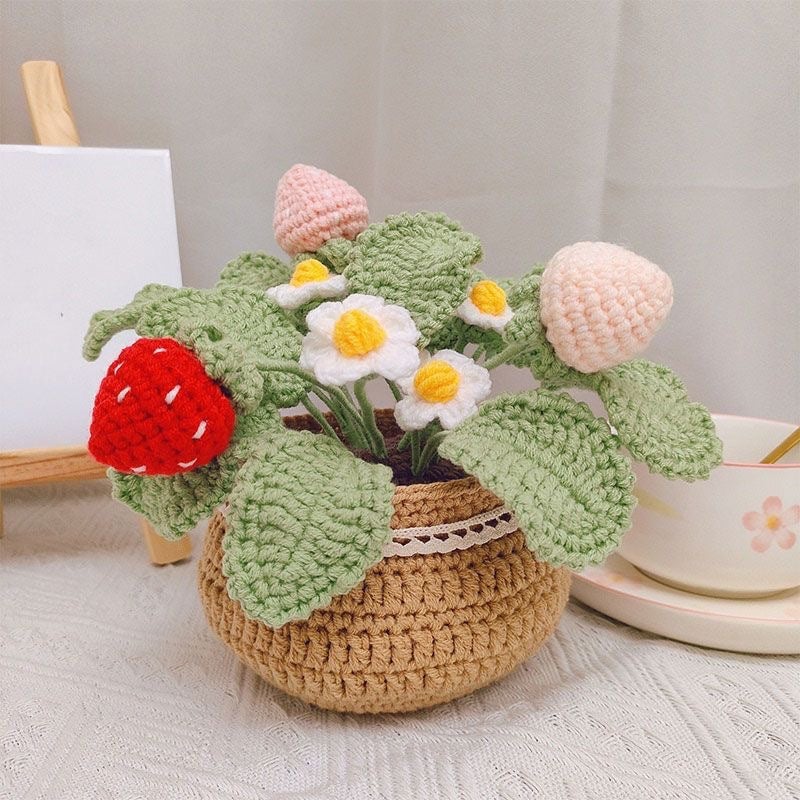 🔥Last 4 hours Sale: Save $20 -Hand-woven Flower Potted Desktop Ornaments (DIY)