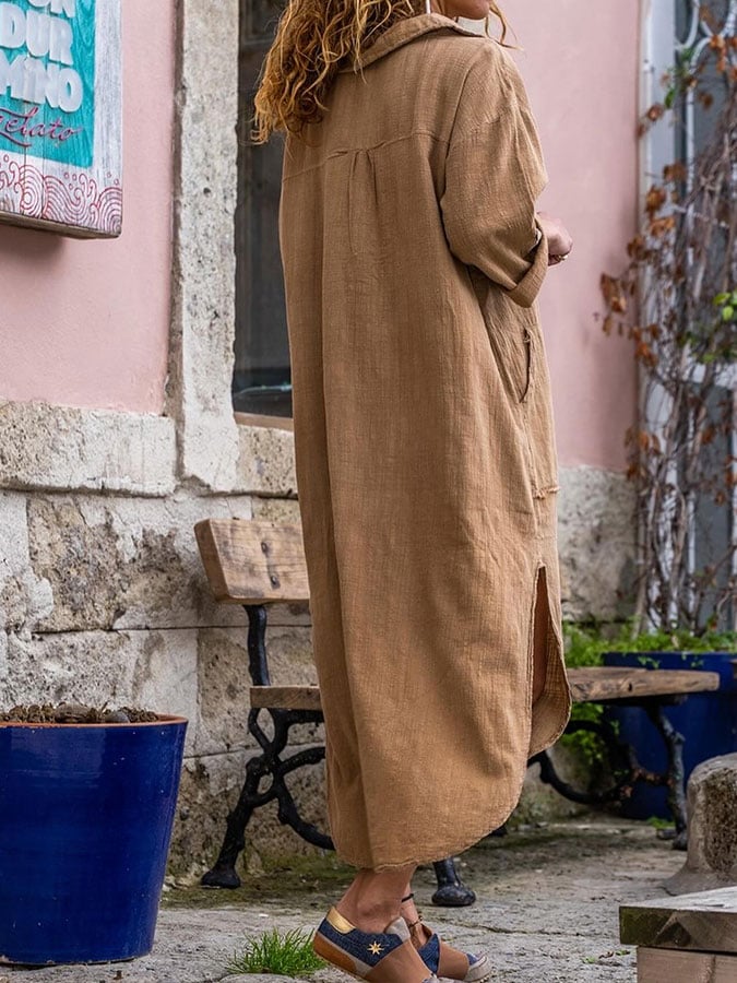 Women's Cotton Loose Shirt Dress