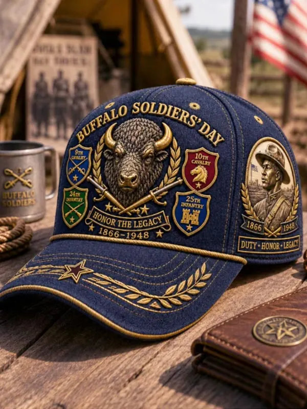 Men's Buffalo Soldiers Multi Patches Print Baseball Cap