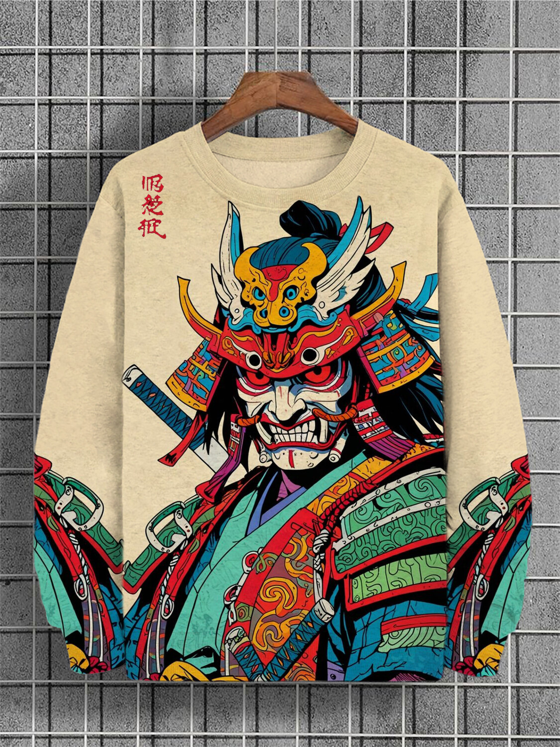 Men's Samurai Japanese Art Print Casual Sweatshirt