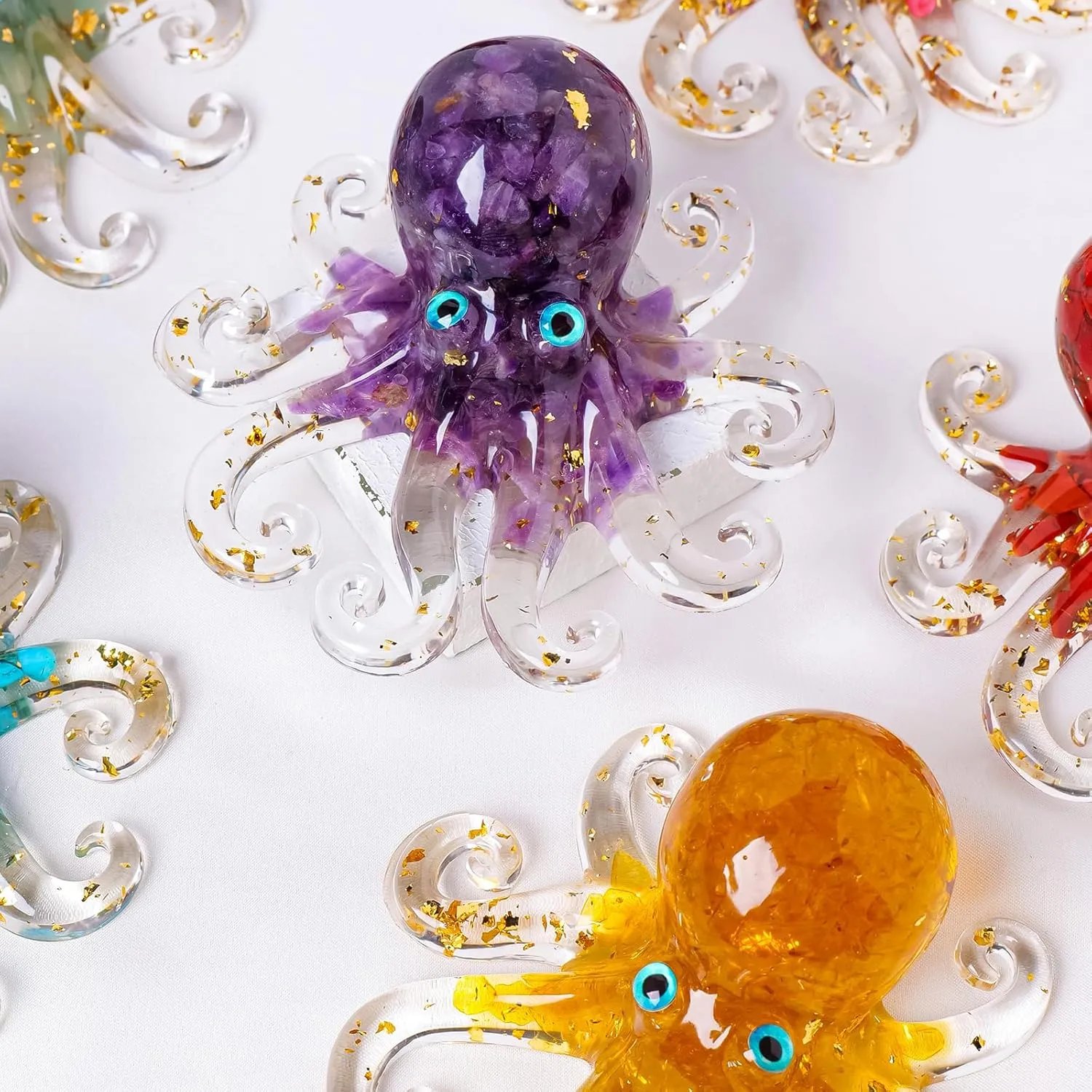 🔥Last 4 hours Sale: Save $15 -🔮🐙Natural Crystal Gravel Octopus Decor