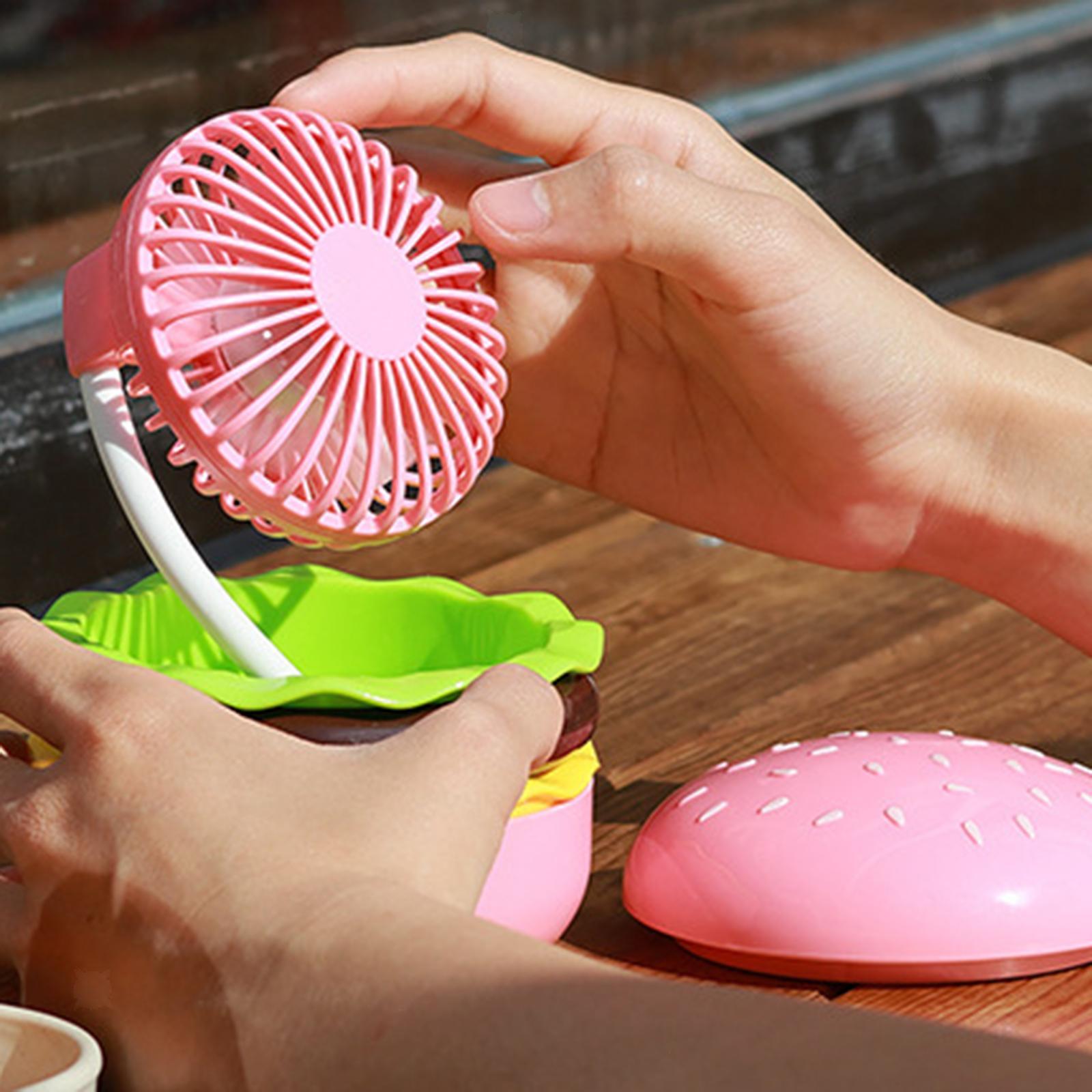 USB Powered Smart Small Fan Cute Hamburger Shaped Fan- Essential Heating And Cooling Solutions And Air Purifier Accessories For Homes And Kitchens