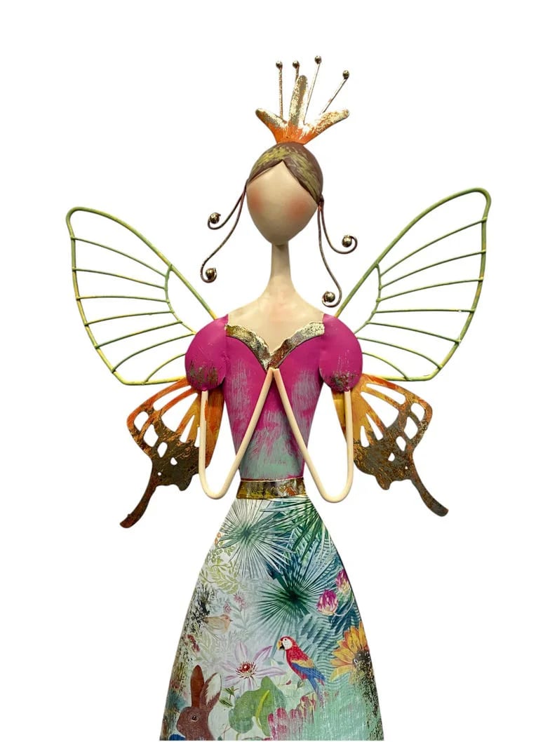 Whimsical Fairy Garden Metal Statues – Enchanted Angel Decor
