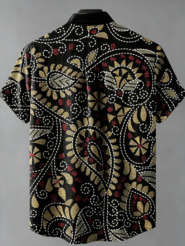 Men's African Paisley Geometric All Over Print Casual Shirt