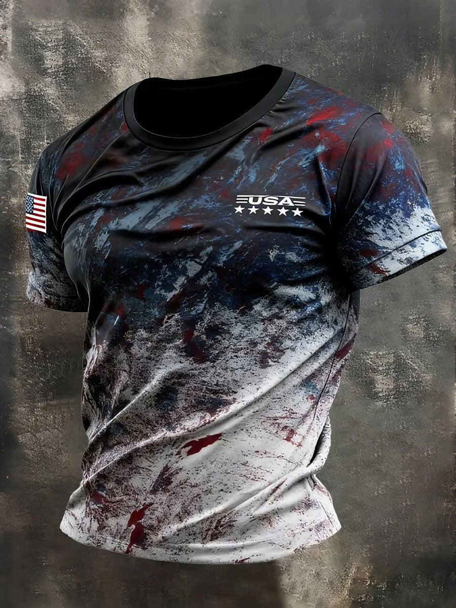 Men's USA Flag Art Print T-Shirt