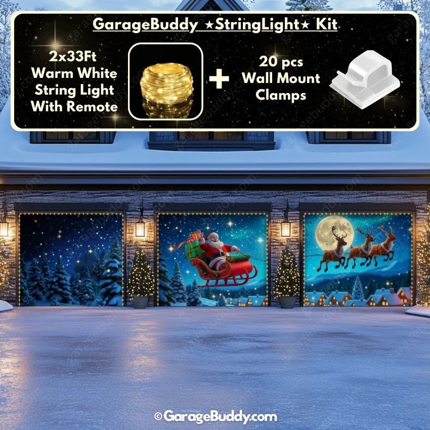 Garage Buddy | Santa's Flight | Christmas Garage Door Cover