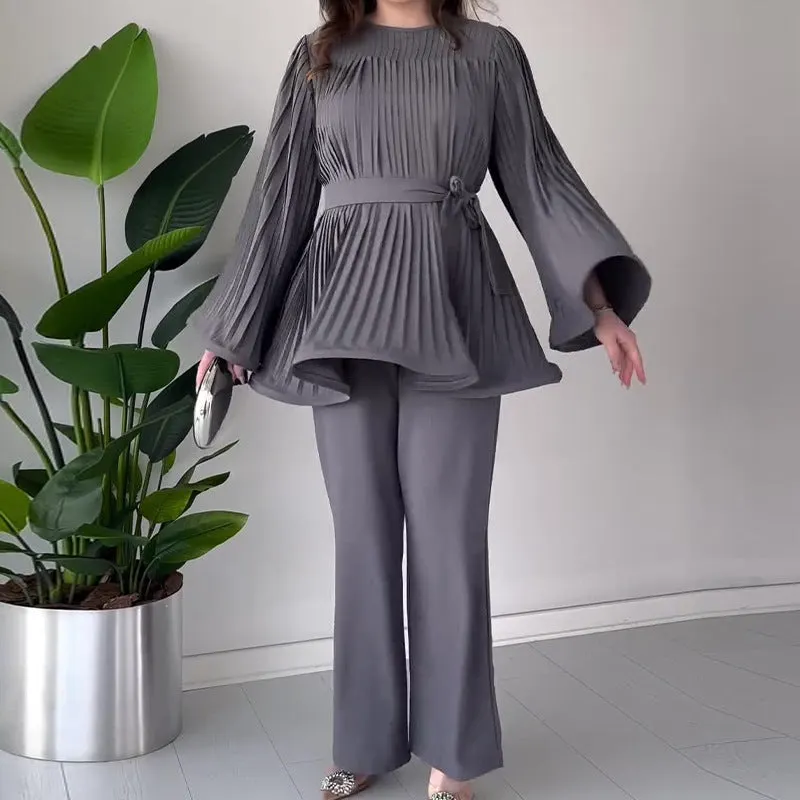 Pleated Two-Piece Set
