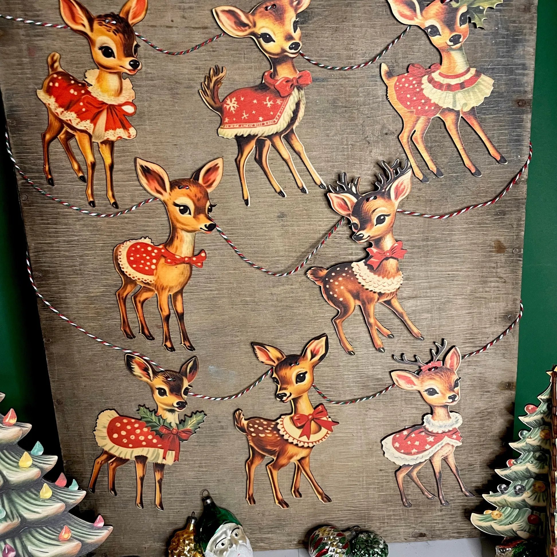 Christmas Vintage Bunting Wooden🎄